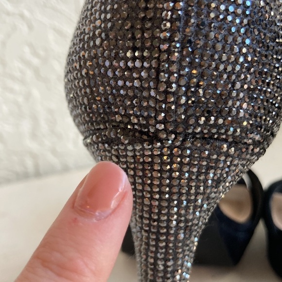 Steve Madden black kisha leather suede sequins heels - Picture 8 of 13